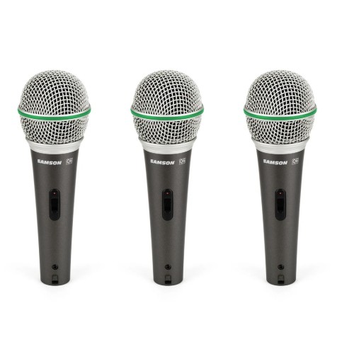 Samson Technologies Q6 3‑Pack Dynamic Microphones budget dynamic vocal mic 3‑pack