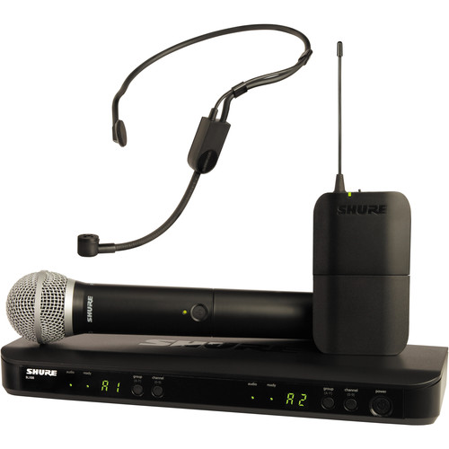 Shure BLX1288P31 – Wireless vocal microphone system, handheld & lavalier P31, professional stage use