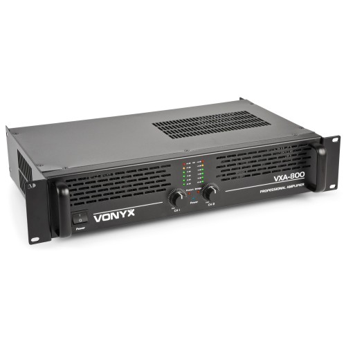 Vonyx VXA-800 II PA Amplifier – PA amplifier, 2-channel, compact design, 800W