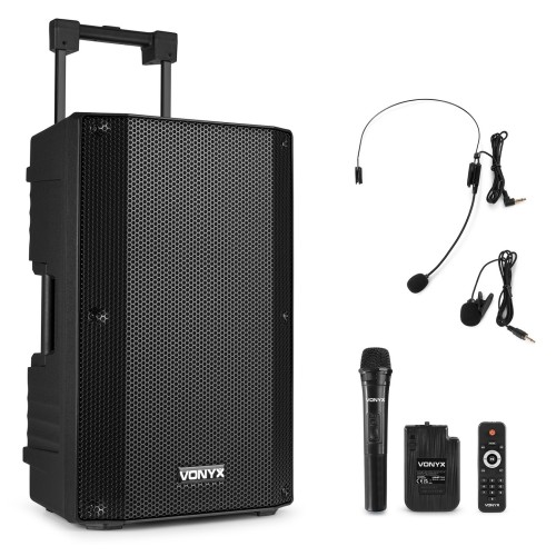Vonyx Vsa500-Bp Portable System 12 800W Combi Mics – portable PA, 12-inch speakers, 800W, combo microphones