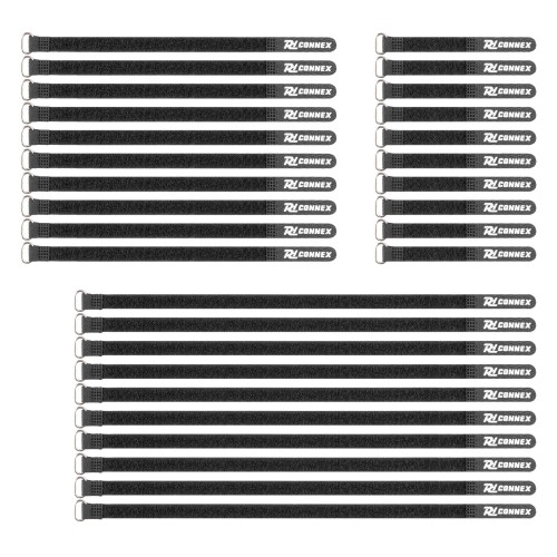 Pd Connex CXT‑SET Cable Tie Set reusable Velcro cable ties 30‑piece set, various lengths