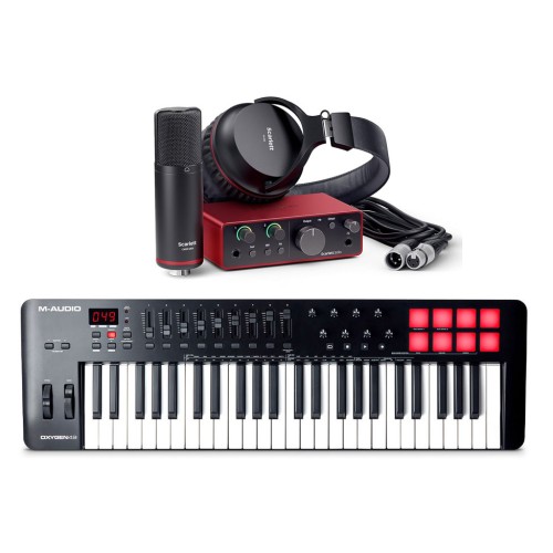 Focusrite Scarlett Solo Studio Pack (4th Gen) + M-Audio Oxygen 49 MKV – studio bundle