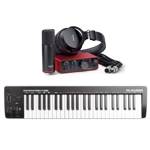 Focusrite Scarlett Solo Studio Pack (4th Gen) + M-Audio Keystation 49 MK3 – studio bundle