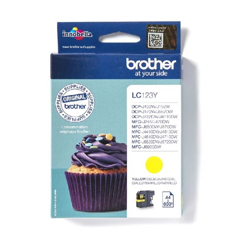 Brother Lc123Y Brother Yellow Ink 600P Dcpj4110/132/152/172/552/752
