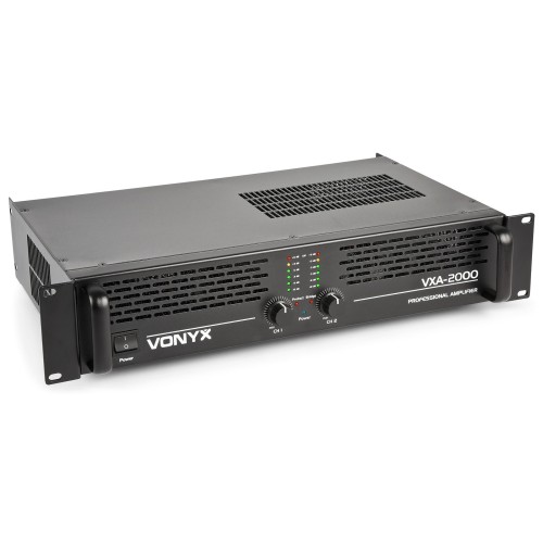 Vonyx VXA-2000 II PA Amplifier – professional PA amplifier, 2-channel, 2000W