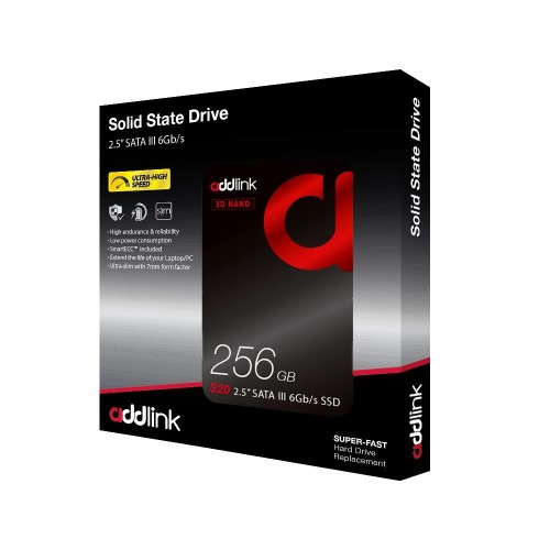 Addlink S20 SSD 256GB – SSD, 256GB, SATA interface, reliable storage