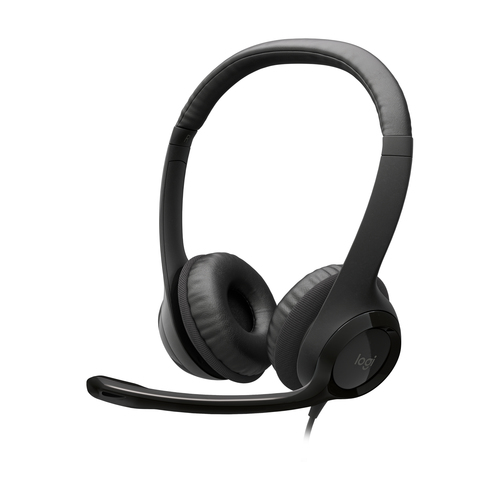 Logitech Headset H390 USB Black USB wired headset with noise cancelling mic and inline controls