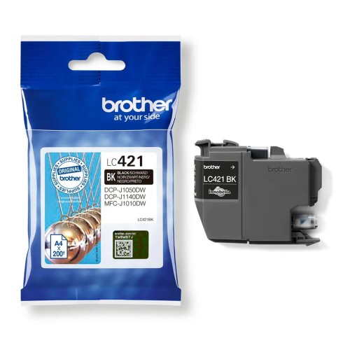 Brother Lc421Bk Black Ink Cartridge 200 Pages Mfc-J1010Dw