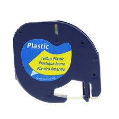 Dymo Tape 12mm x 4m Yellow 91202 – bright yellow label tape, compatible with Dymo LetraTag printers