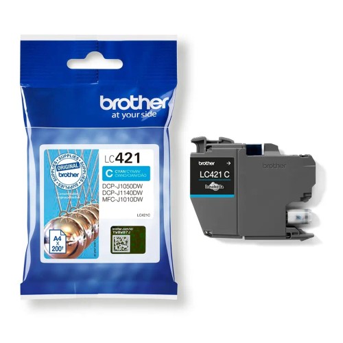Brother Lc421C Cyan Ink Cartridge 200 Pages Mfc-J1010Dw