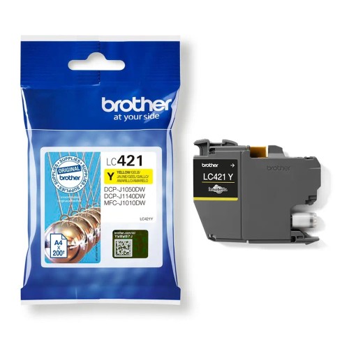 Brother Lc421Y Yellow Ink Cartridge 200 Pages Mfc-J1010Dw