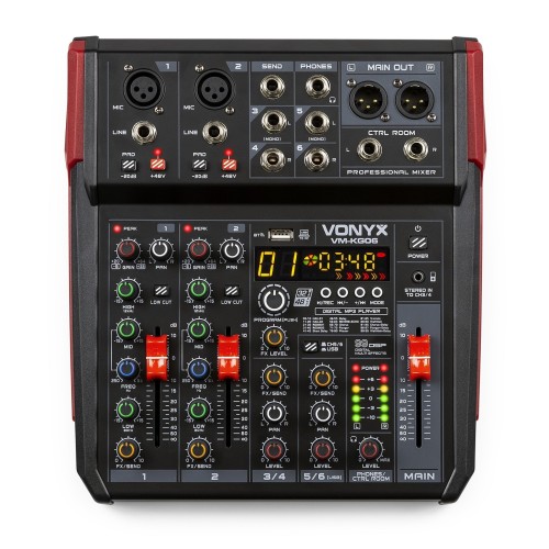 Vonyx Vm-Kg06 6-Channel Audio Mixer Professional – audio mixer, 6 channels, professional grade