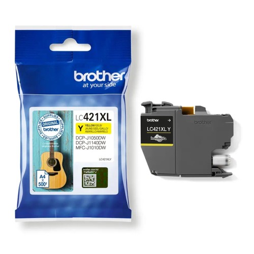 Brother Lc421Xly Yellow Ink Cartridge 500 Pages Mfc-J1010Dw