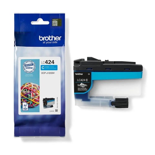 Brother Lc424C Cyan Ink Cartridge 750 Pages Dcp-J1200Dw