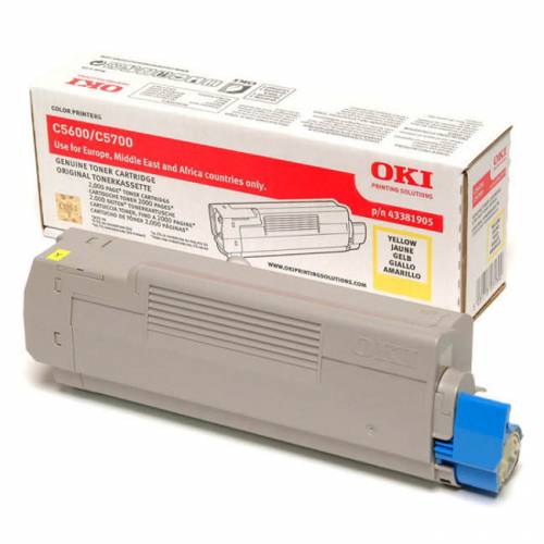 Oki Toner C5600/5700 Yellow N.6134 standard-yield yellow toner cartridge approx. 2,000 pages