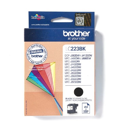 Brother Lc223Bk Brother Black Ink 550 Pages Mfcj 4420/4520/4620/4720 & Mfcj 5320 / 5620 / 5720
