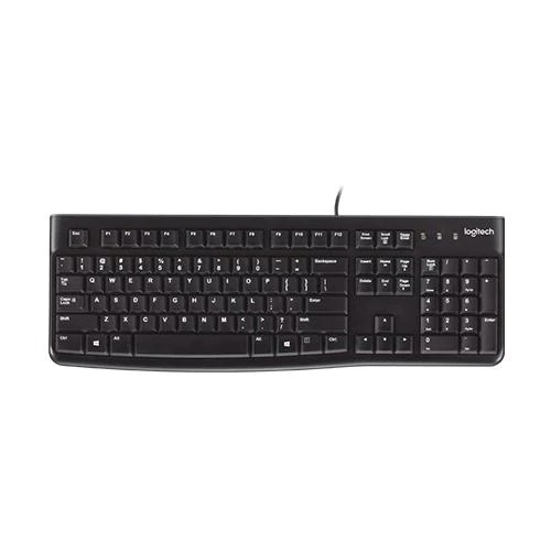 Logitech Keyboard K120 UK (920-002501) wired USB keyboard full-size spill-resistant UK layout