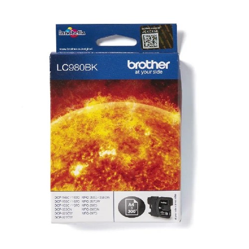 Brother Lc980Bk Black Ink 300P Dcp145/163/165/167/195/197/365/375/377