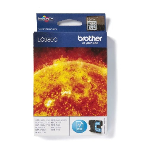 Brother Lc980C Cyan Ink 260P Dcp145/163/165/167/195/197/365/375/377