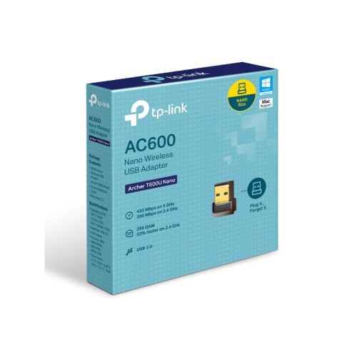 Tp-Link Archer T600U Nano – AC600 Nano wireless USB adapter, USB 2.0, compact