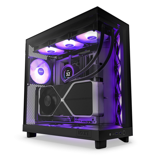 Nzxt H6 Flow Rgb Black – mid-tower chassis with RGB airflow, black