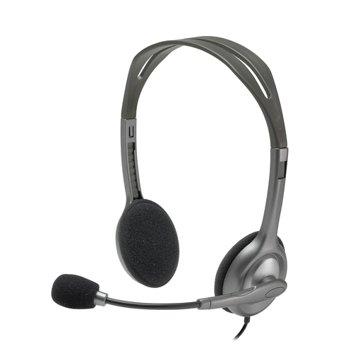 Logitech H110 Stereo Headset wired stereo headset with adjustable headband and 3.5 mm connectors