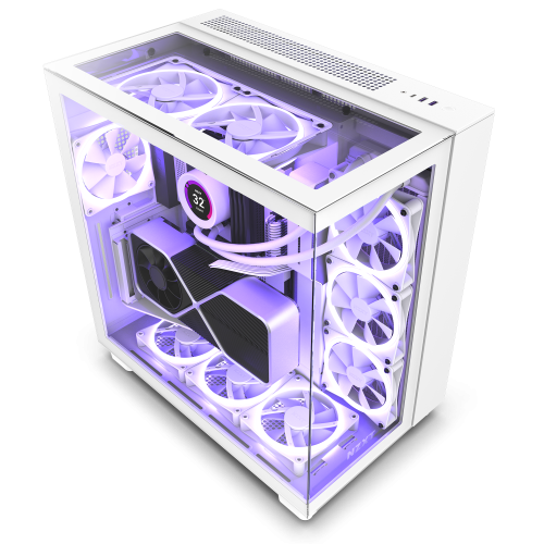 Nzxt H9 Elite White – premium full-tower chassis, white