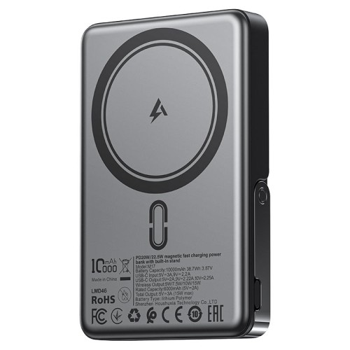 Acefast M17-10000 Pd 22.5W Magnetic Fast Charging Power Bank With Built-In Stand