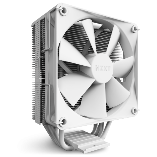 NZXT T120 White 120 mm CPU cooler single tower, 4 copper heat‑pipes direct contact, 66×120×159 mm