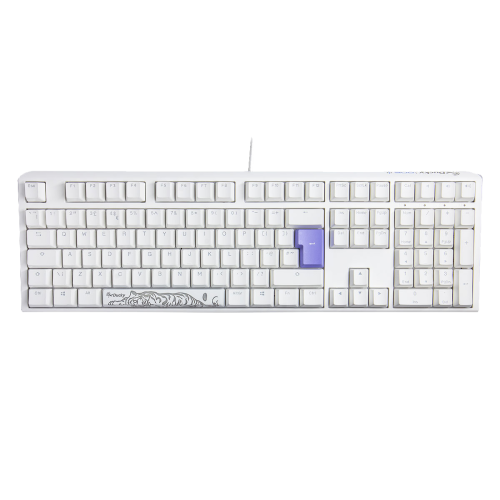 Ducky One 3 White Hot Swap (US) Full Size Cherry Red Switch RGB LED – full-size mechanical keyboard with hot-swappable Cherry MX Red switches and RGB lighting, in a clean white finish
