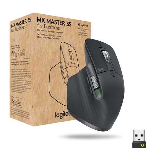 Logitech Mouse Master Series MX Master 3S For Business (910-006582) business-grade wireless ergonomic mouse