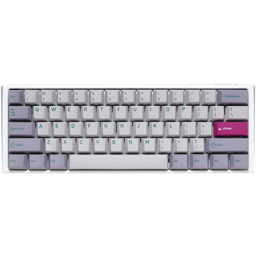 Ducky One 3 Mist Grey (US) Mini Blue Switch RGB LED – 60% mechanical keyboard in Mist Grey, clicky Cherry MX Blue switches with RGB effects