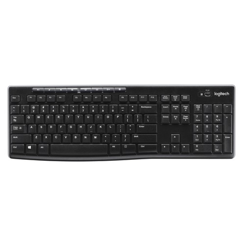 Logitech Wireless Keyboard K270 full-size wireless keyboard with nano receiver and media keys
