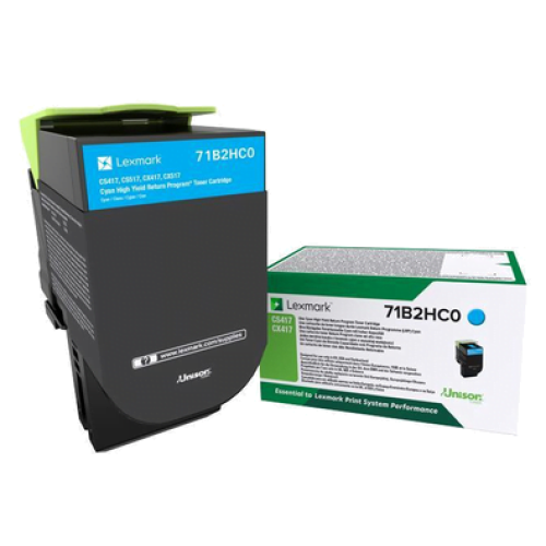 Lexmark Toner 71B2HC0 high-capacity cyan toner cartridge