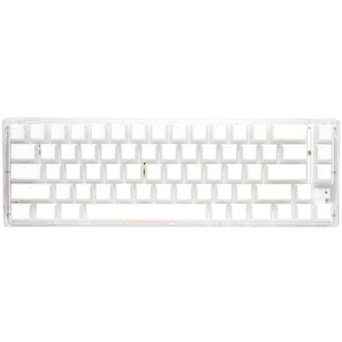 Ducky One 3 Aura White (US) SF Gateron Baby Kangaroo Switch RGB LED – 65% transparent case keyboard with Gateron Baby Kangaroo tactile switches and RGB lighting