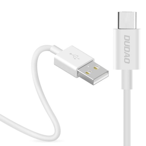 Dudao Cable USB / USB Type-C 3A 1M White (L1T White) – fast-charging USB to USB-C cable, 3A output, 1 meter length, white color