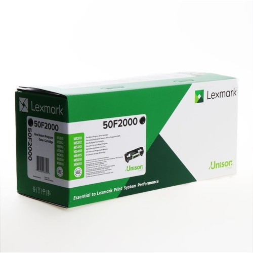 Lexmark Toner 50F2000 black standard-yield toner cartridge