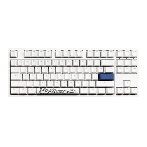 Ducky One 3 Pure White (US) TKL Cherry Brown Switch RGB LED – tenkeyless mechanical keyboard in pure white, featuring tactile Cherry MX Brown switches and RGB illumination