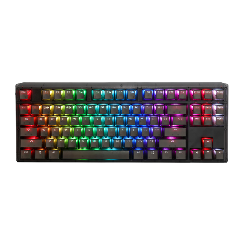 Ducky One 3 Aura Black (US) TKL Cherry Red Switch RGB LED – black translucent tenkeyless keyboard, Cherry MX Red switches, and full RGB backlight