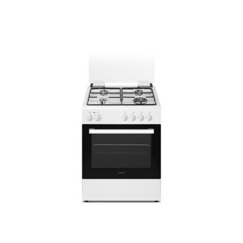 Omnys FSC‑WN6021GB kitchen gas cooker with oven 4 burners glass lid black finish