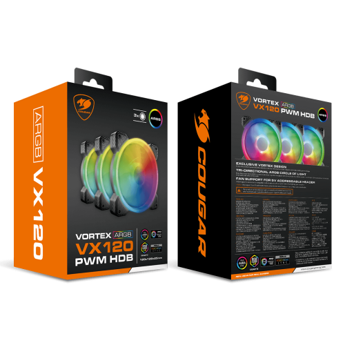 Cougar Vortex Argb Vx 120 Cooling Kit, Cooling Kit, 120mm, ARGB, Vortex VX