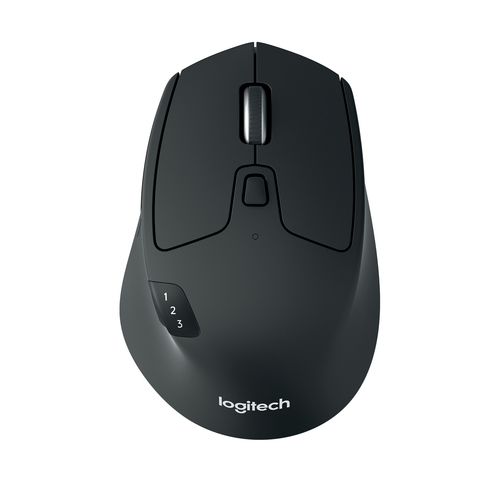 Logitech Mouse M720 Triathlon Schwarz (910-004791) multi-device Bluetooth mouse 3-device pairing black