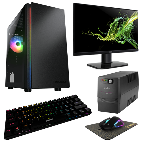 Inara Gaming Pc Bundle – gaming desktop bundle, high performance, complete setup, RGB lighting, tower PC