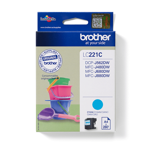 Brother Compatible LC221 Cyan Ink Cartridge – cyan ink, standard yield for MCFJ 460/480/485/680/880 & DCP562