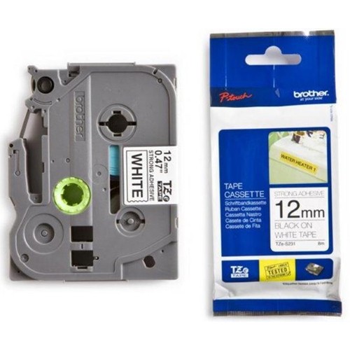 Brother Compatible 12 Millimeter x 8 Meter Black on White Label Tape Tz-231/Tze231 – black on white label tape, 12mm x 8m