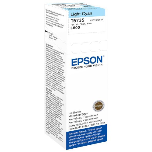 Epson Ink Bottle Light Cyan T6735 – light cyan ink for L800/L805 series