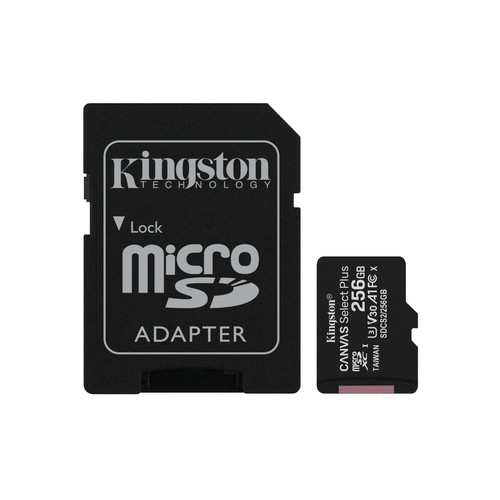 Kingston Microsdhc Canvas Select Plus 256Gb Memory Card + Adapter Sdcs2/256Gb - Memory Card