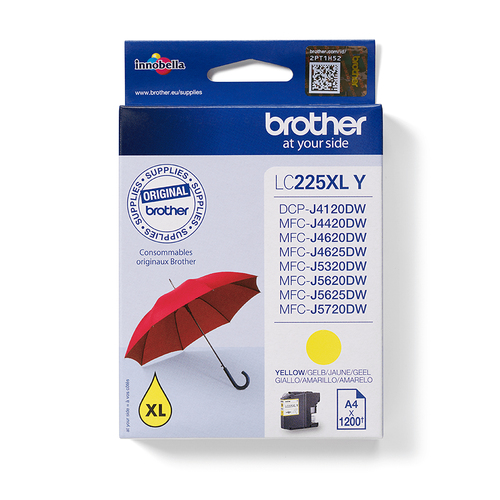 Brother Compatible LC225XLY Yellow Ink Cartridge – yellow ink, high yield