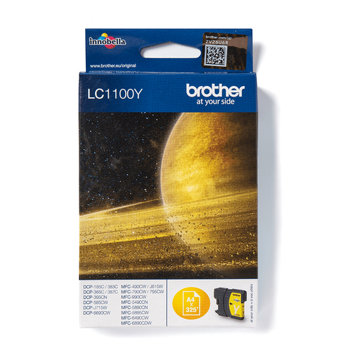 Brother Compatible LC1100Y Ink Cartridge Yellow – yellow ink, standard yield
