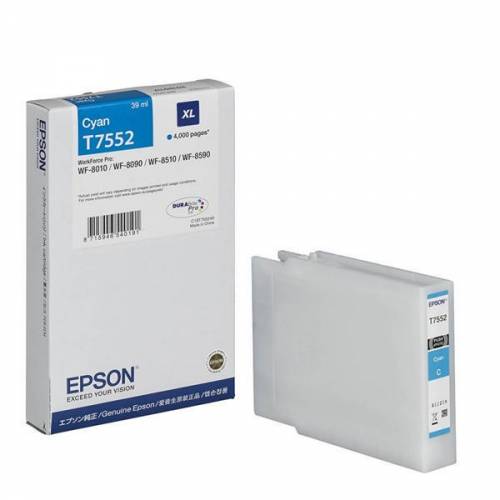 Epson Ink Cartridge T7552 XL Cyan – extra-large cyan ink for WorkForce printers